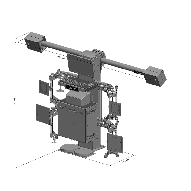 Чертёж Стенд регулировки развала схождения Зенит-3D М2ПС